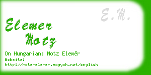 elemer motz business card